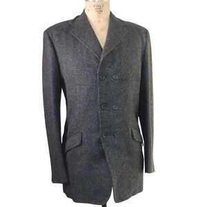 Vintage Connock and Lockie Bespoke Grey Donegal Tweed Double Breasted Jacket